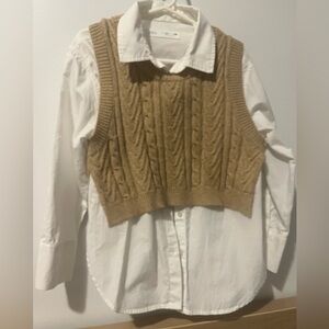 Super cute Zara shirt and vest